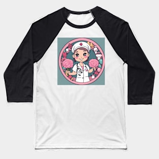 A cute nurse wearing Baseball T-Shirt